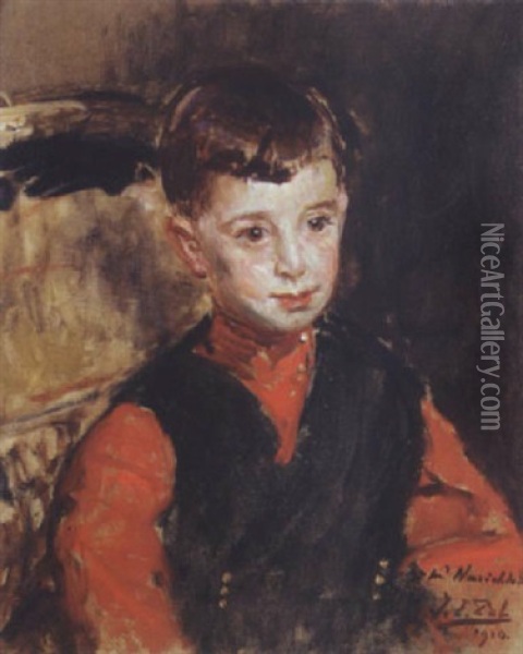 Portrait Du Prince Russe Narischkin Oil Painting - Jacques-Emile Blanche