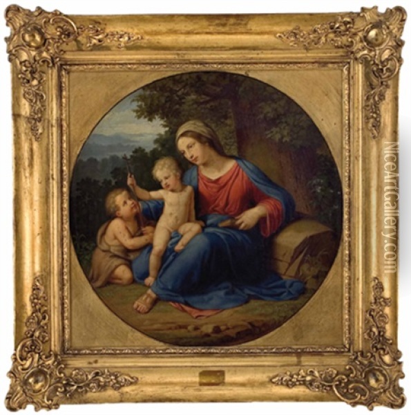 Hl. Maria Mit Jesus Und Johannesknaben Oil Painting - Josef Arnold the Elder