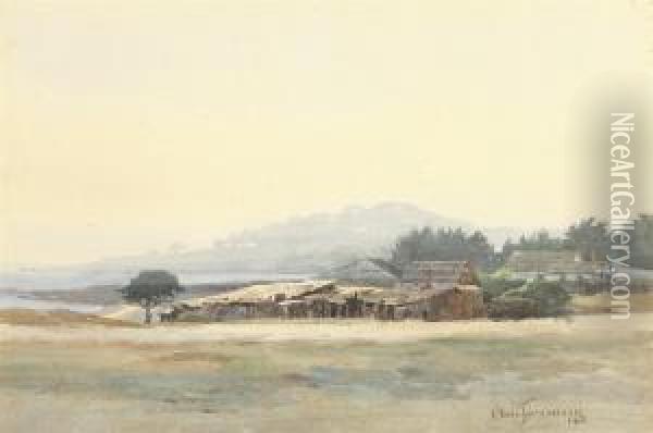 Ranch House, Carmel Coast, California Oil Painting - Christian A. Jorgensen