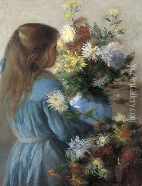 Arranging flowers Oil Painting - Juliette Wytsman