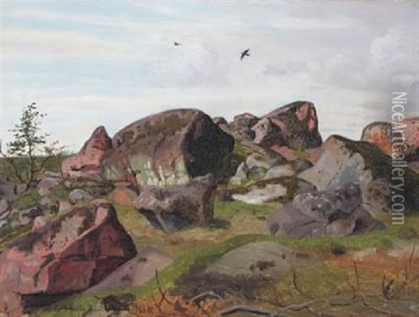 Large Rocks Near Rossjoholm Oil Painting - Vilhelm Peter Karl Kyhn