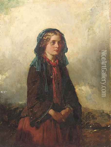 A Highland lassie Oil Painting - Thomas Faed