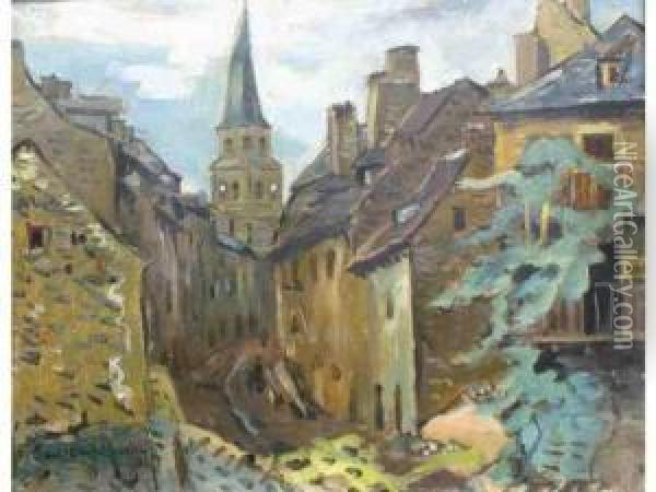 Rue Et Toits De Village Oil Painting - Paul Emile Colin