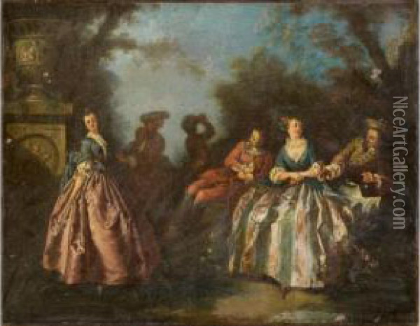 Fete Galante Dans Un Parc Oil Painting - Pierre Antoine Quillard