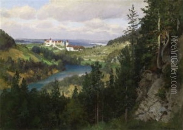 Blick Auf Fussen Oil Painting - Josef Schoyerer
