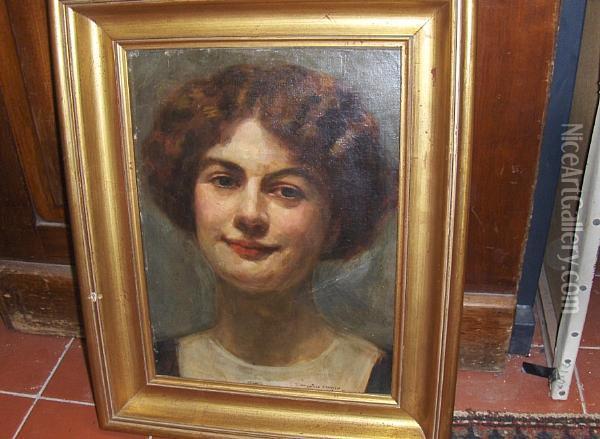 Portrait Of A Young Woman Oil Painting - Giulio Cavelli
