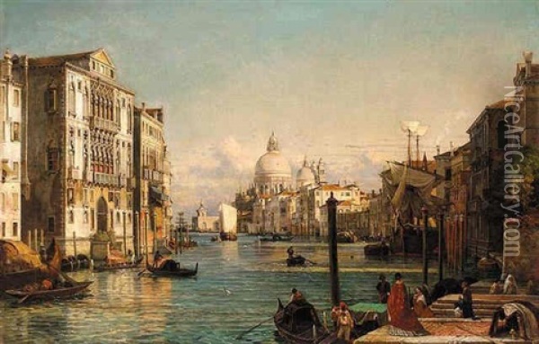Der Canale Grande, Venedig (the Grand Canal, Venice) Oil Painting - Friedrich Nerly