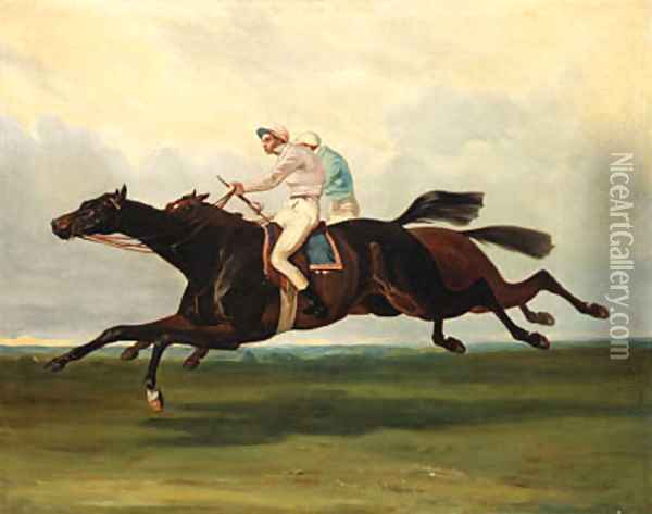 Racing to the Finish Oil Painting - Alfred De Dreux