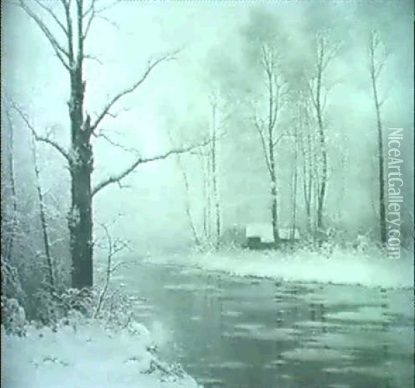 Im Englischen Garten An Einem Sonnigen Wintertag Oil Painting - Ludwig Skell