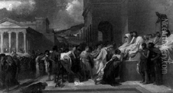 Brutus Condamnant Ses Fils A Mort Pour Avoir Conspire Contre La Republique Oil Painting - Guillaume Guillon-Lethiere
