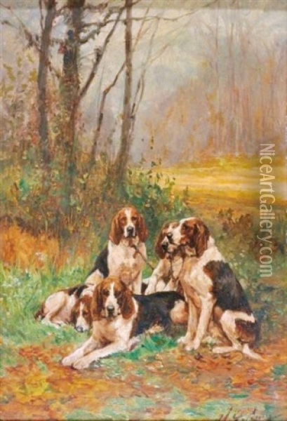 Relais De Chiens Oil Painting - Olivier de Penne