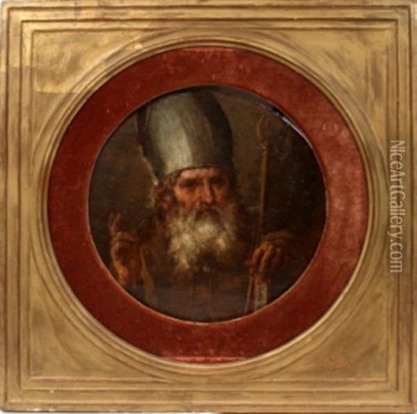 Head Of A Bishop Oil Painting - Sebastiano Conca