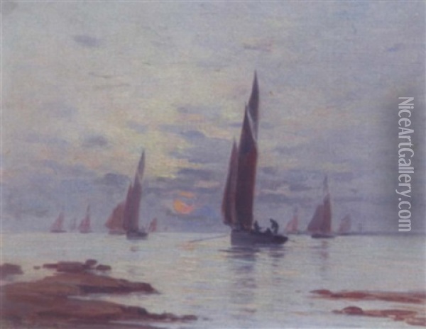 Marine, Concarneau Oil Painting - Fernand Marie Eugene Legout-Gerard