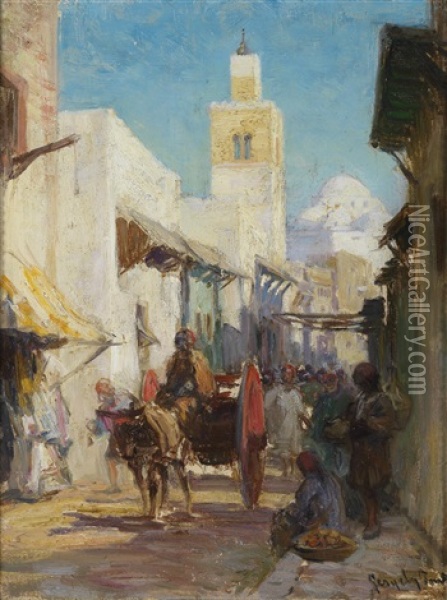 Eine Orientalische Strasenszene Oil Painting - Imre Gergely