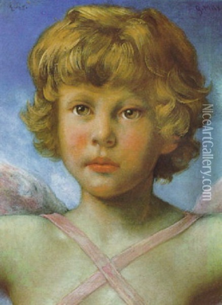 Eros Oil Painting - Gabriel von Max