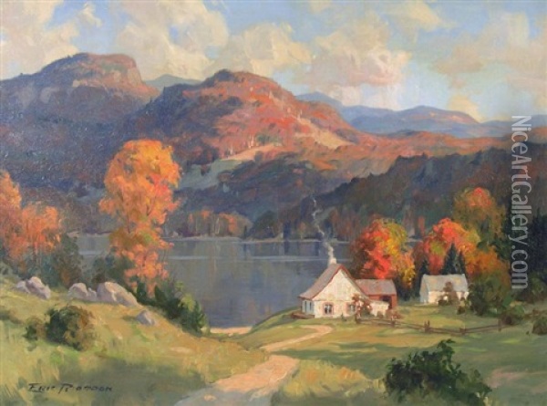 The Still Lake, Laurentides Oil Painting - Eric Riordon