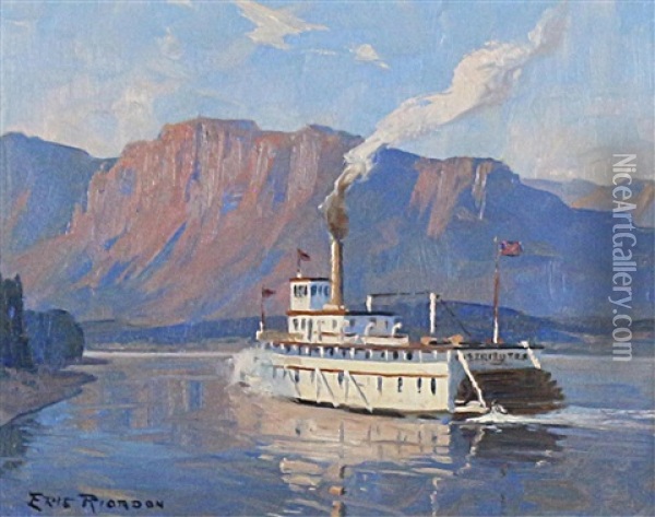 Paddle Steamer Oil Painting - Eric Riordon