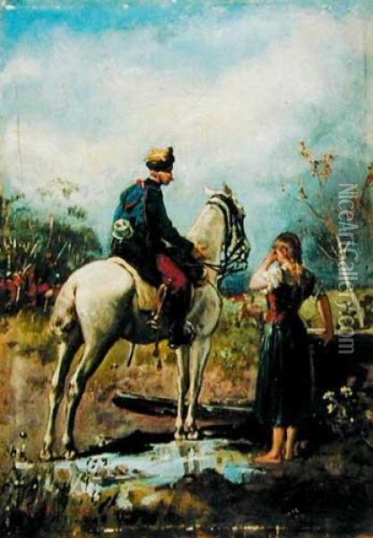 Pozegnanie Oil Painting - Wojciech Von Kossak