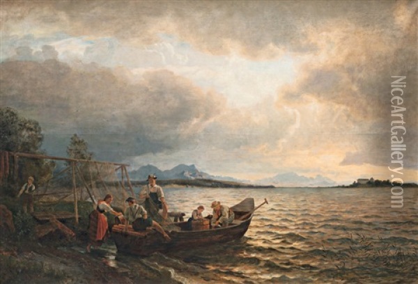 Z Fraueninsel Na Chiemsee Oil Painting - Adolf Chwala