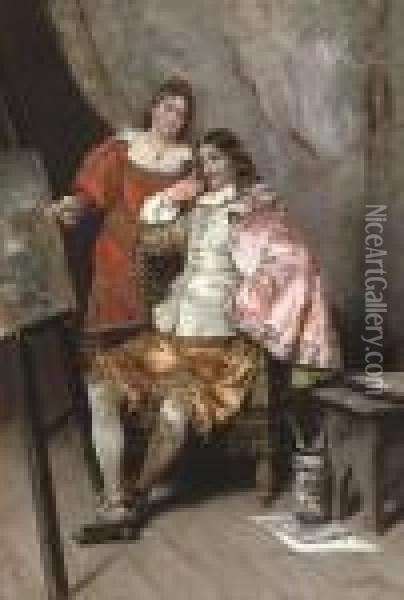 The Connoisseurs Oil Painting - Cesare-Auguste Detti