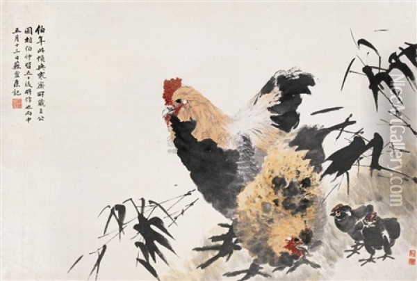 Chicken Oil Painting -  Ren Bonian