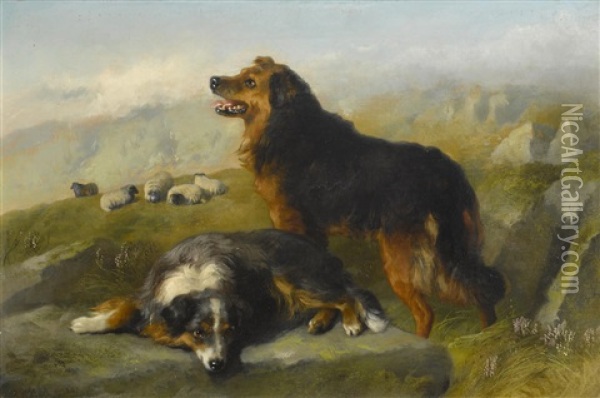 Tending The Flock Oil Painting - George William Horlor