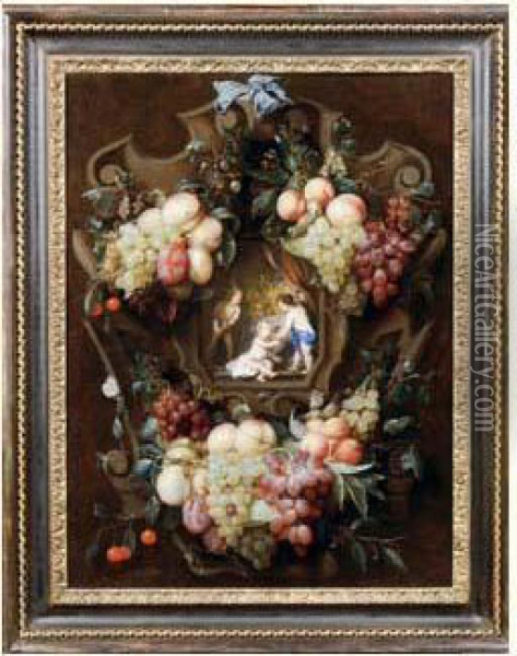 Guirlande De Fruits Et Putti Oil Painting - Joris Van Son