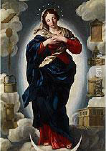 Madonna Immaculata Oil Painting - Giovanni Battista Salvi