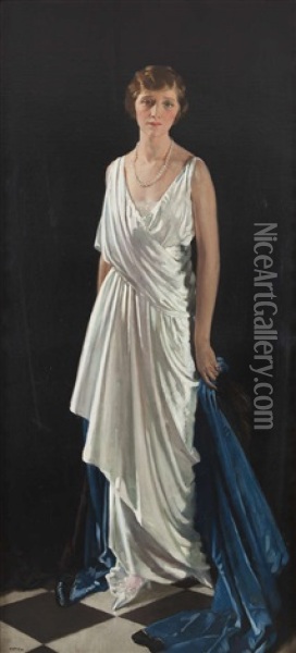 Portrait Of Mrs Oscar Lewisohn, Formerly Miss Edna May Oil Painting - Sir William Orpen