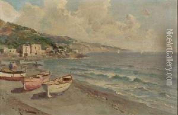 Quiet Beach Oil Painting - Lazzaro Pasini