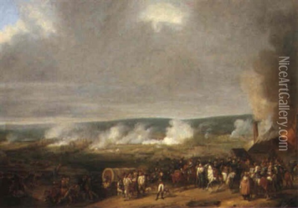 The Battle Of Valmy Oil Painting - Hippolyte Bellange