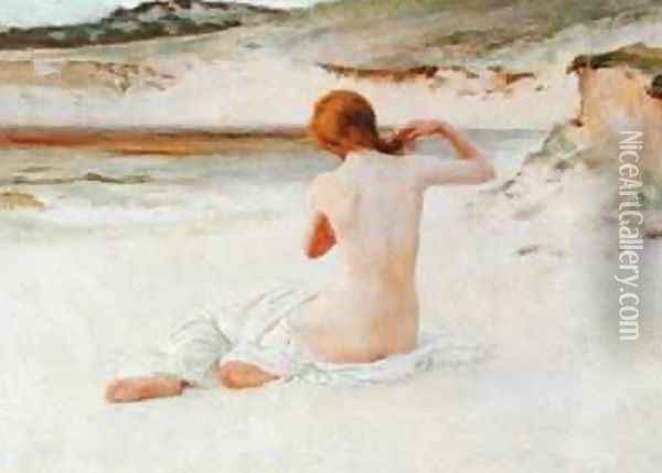 Nude on a Beach 1898 Oil Painting - William Henry Margetson