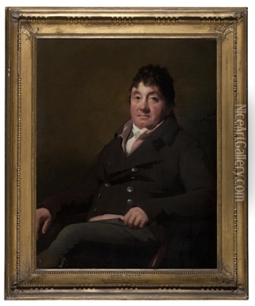 Three-quarter Length Portrait Of Louis Cauvin In Brown Coat Oil Painting - Sir Henry Raeburn