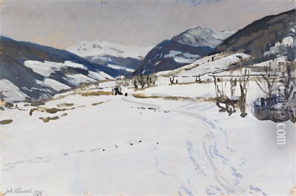 Winterlandschaft Im Vorgebirge Oil Painting - Johannes Haensch