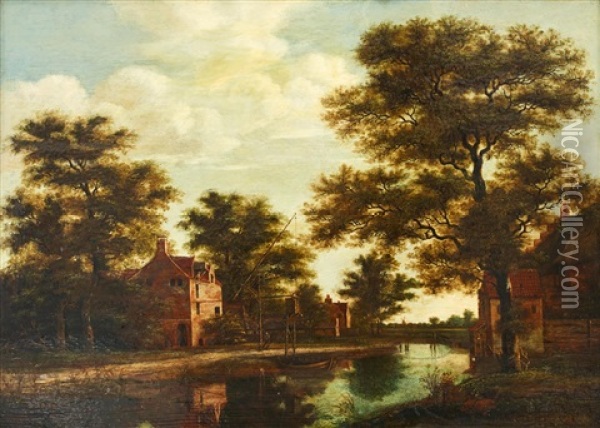 By The Canal Oil Painting - Pieter Jansz van Asch