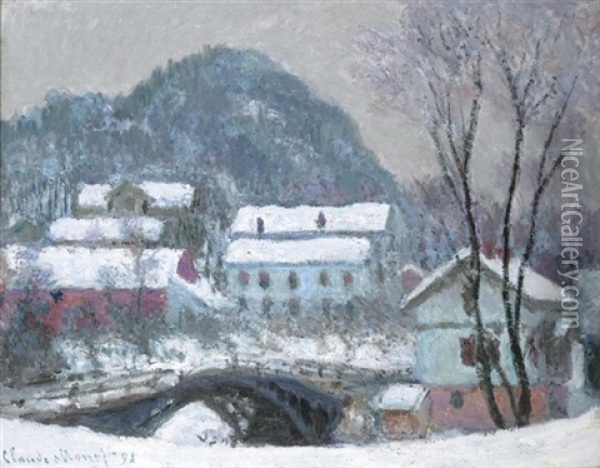 Sandviken, Norvege, Effet De Neige Oil Painting - Claude Monet