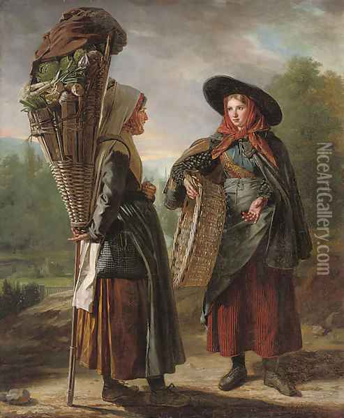 Sharing the load Oil Painting - Josef Bartholomeus Vieillevoye