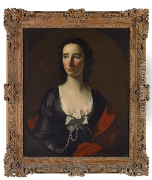 Half Length Portrait Of Mrs Anne Shairp Of Houston Oil Painting - Allan Ramsay