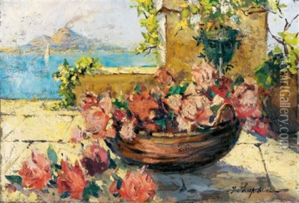 Fontaine Aux Roses Oil Painting - Georgi Alexandrovich Lapchine