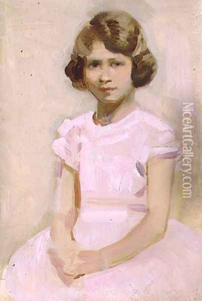 H.M. The Queen as Princess Elizabeth Oil Painting - Harry Watson