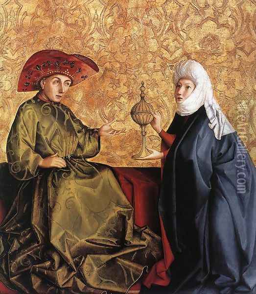 King Solomon and the Queen of Sheba 1435 Oil Painting - Konrad Witz