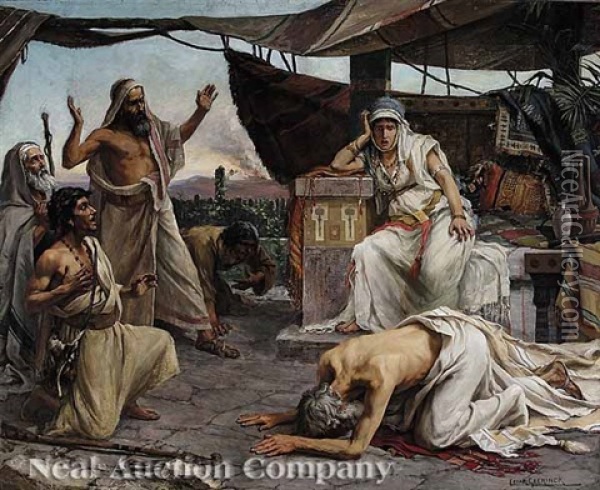 The Brothers Of Joseph Prostrate Before Him Oil Painting - Cesar Geerinck