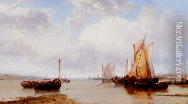 Near Cowes Isle Of Wight Oil Painting - James Webb