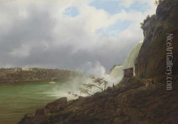 A View Of Niagara Falls Oil Painting - Ferdinand Richardt