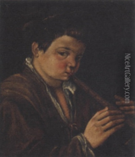 Giovane Con Flauto Oil Painting - Francesco Bassano the Younger