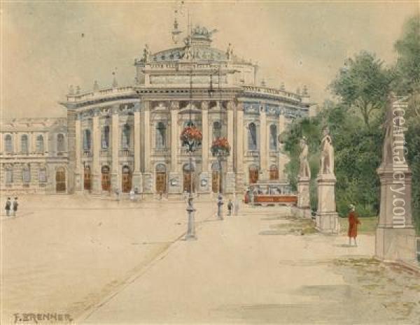 A View Of Theburgtheater Oil Painting - Franz Brenner