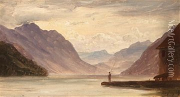 Fjordlandskap Fra Meiringen I Sveits Oil Painting - Thomas Fearnley