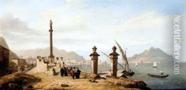 Italian View Oil Painting - William James Mueller