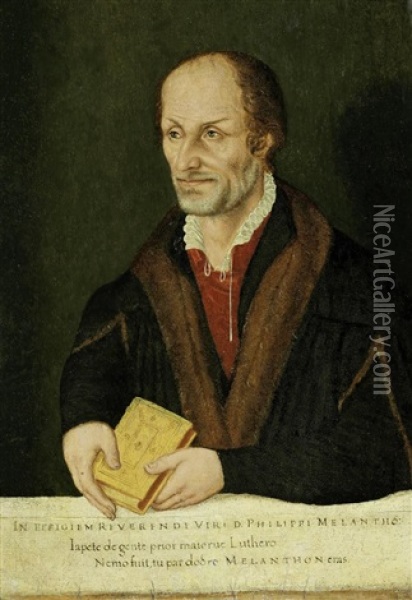 Bildnis Des Philipp Melanchthon Oil Painting - Lucas Cranach the Younger