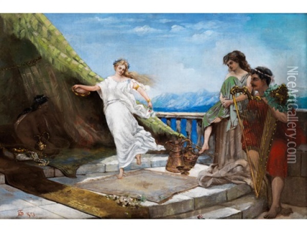 Antike Tanzszene Oil Painting - Simeon Solomon